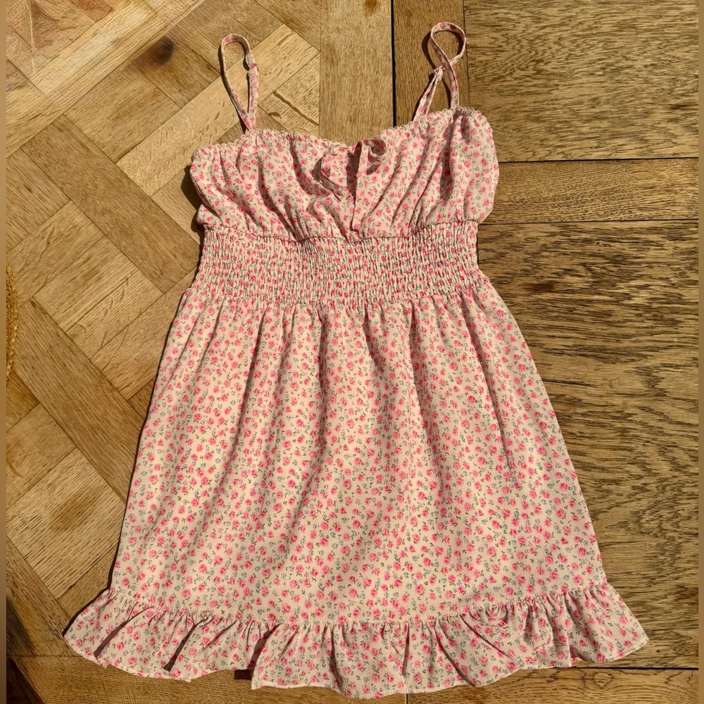 Katie J NYC Pink Floral Smocked Sundress
